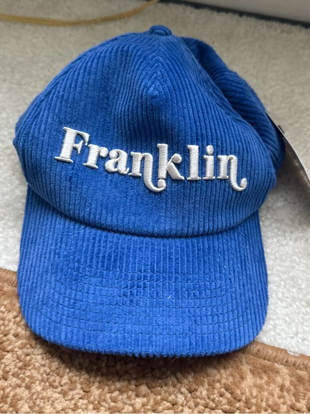 Franklin Blue Corduroy Baseball Cap